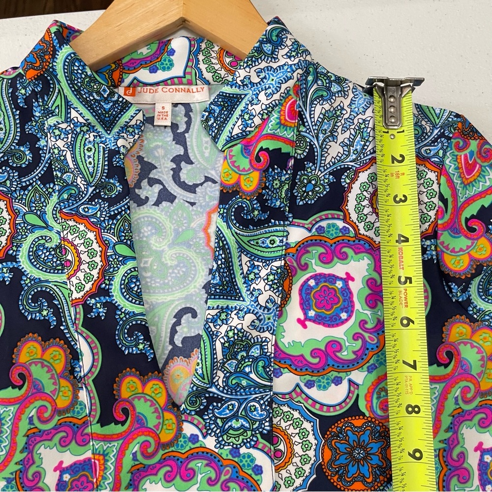 Jude Connally Ruthie Long Sleeve Split Neck Floral Paisley Tunic Top Small - Picture 8 of 11